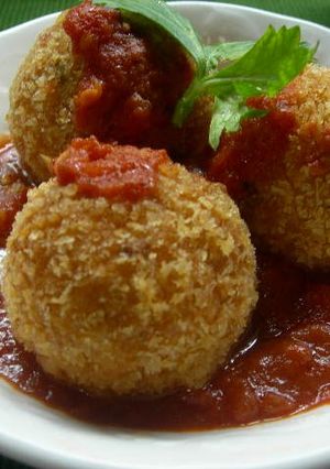 A picture of Naples Style Rice Croquettes (Arancini).