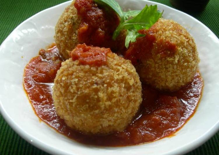 Steps to Prepare Perfect Naples Style Rice Croquettes (Arancini)