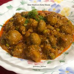 A picture of Matar Mushroom Butter Masala.