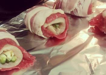 Easiest Way to Cook Perfect Chicken stuffed bacon wrap