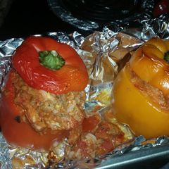 A picture of Turkey Stuffed Peppers.