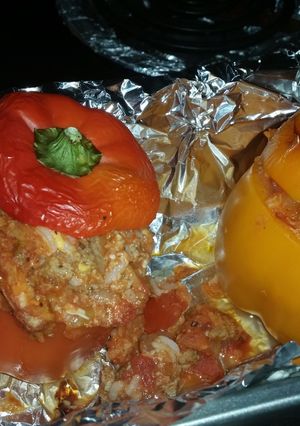 A picture of Turkey Stuffed Peppers.