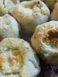 Una foto de Papas quiméricas !!!!! al horno, sin freír ni empanar, tipo bombas de papa