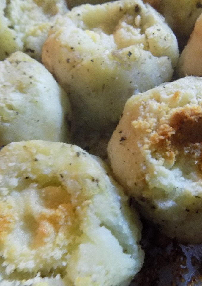 Una foto de Papas quiméricas !!!!! al horno, sin freír ni empanar, tipo bombas de papa