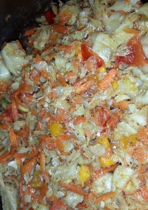 A picture of Saltfish cookup.