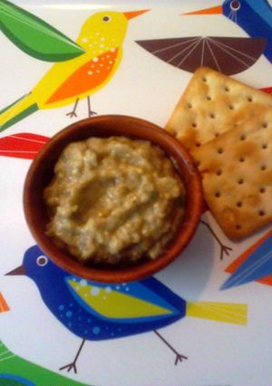 A picture of Traditional Melitzanosalata (Greek Aubergine dip).