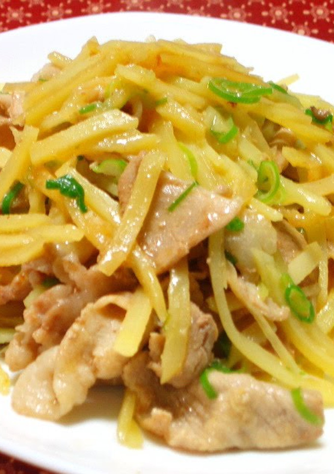 A picture of Stir Fried Pork and Potatoes with Miso Butter.