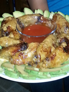 A picture of Jalopeno Chicken Wings with Avocado.