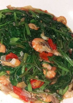 Foto resep Tumis kangkung udang