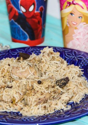 A picture of Mughali Style White Chicken Biryani.