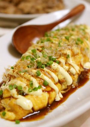 A picture of Easy and Cheap Okonomiyaki-style Natto Omlette.