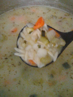 A picture of Voula's Vegetable Avgolemono Soup (Greek Veggie Egg-Lemon Soup).