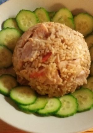 A picture of Pork fry rice.