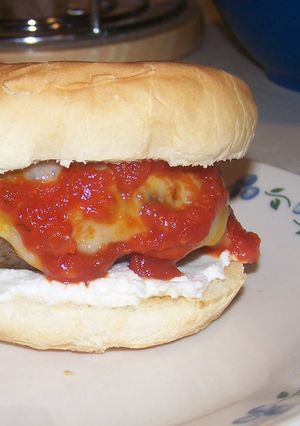 A picture of Lasagna Burger.