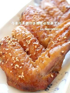 A picture of Delicious Chicken Wings with Sweet and Salty Sauce.