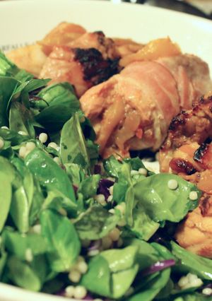 A picture of SPINACH and PEARL COUS COUS SALAD.