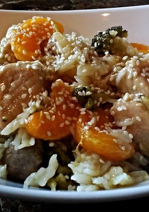 A picture of Mandarin Pork With Broccoli.