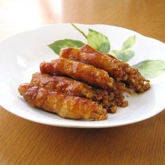 A picture of Salty and Sweet Teriyaki Pork-Wrapped Enoki Mushrooms.