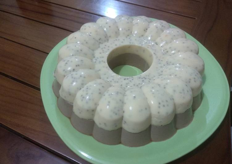 Resep Pudding jeruk-coklat topping chia seed, Bikin Ngiler