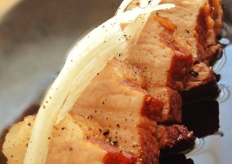 Simple Way to Prepare Any-night-of-the-week Pork Belly Simmered in Black Tea