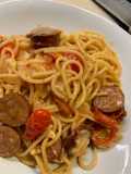 One pot cheesy andouille pasta