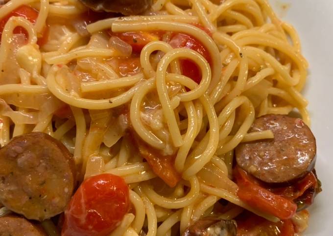 How to Prepare Award-winning One pot cheesy andouille pasta