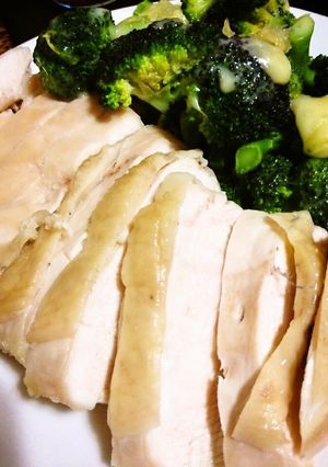 A picture of Easy in the Microwave Juicy Steamed Chicken.