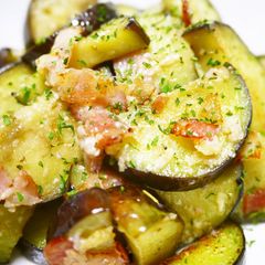 A picture of Easy 5 Minute Italian Style Eggplant & Bacon.