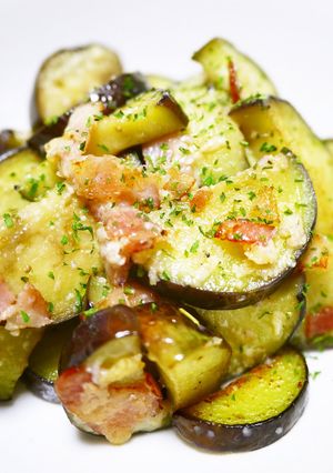 A picture of Easy 5 Minute Italian Style Eggplant & Bacon.