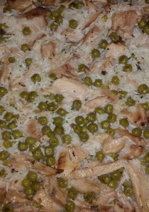 A picture of Turkey rice cassarol.