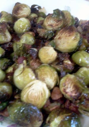 A picture of Bacon Roasted Brussel Sprouts.