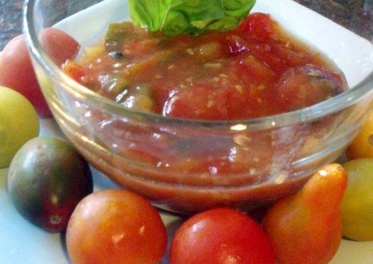 Steps to Prepare Speedy Tomato Basil Jam