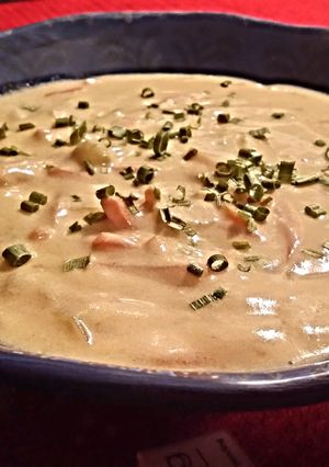 A picture of TX's Style ~ Cheesy Vegetable Soup.