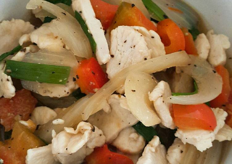 อกไก่ผัดพริกไทยดำ#อาหารไทยง่ายๆ