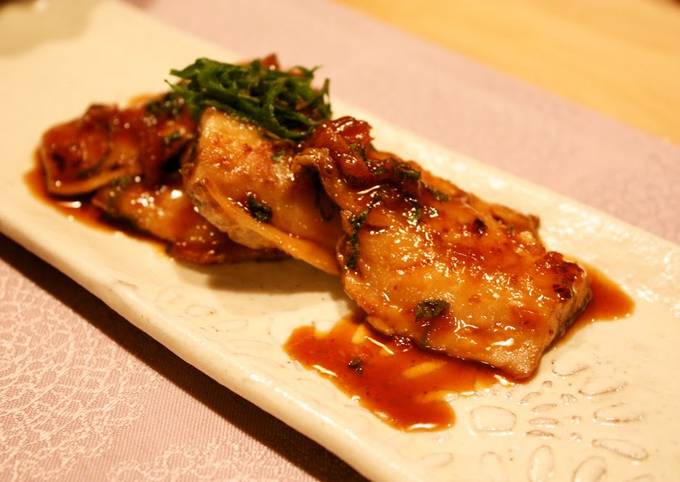 Horse Mackerel Grill with Ume-Shiso Sauce