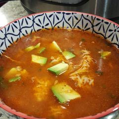 A picture of Instant Pot Chicken Tortilla Soup.
