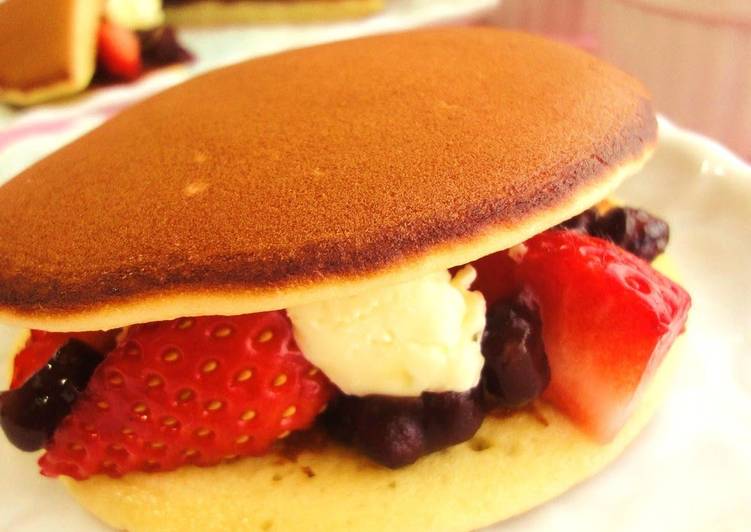 Easiest Way to Prepare Appetizing Strawberry &amp; Azuki Dorayaki with a Buttery Aroma