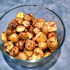 A picture of Caraway roasted new potatoes..