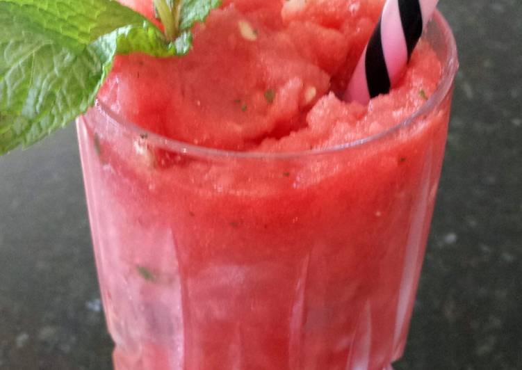 Simple Way to Prepare Ultimate Mama&#39;s watermelon slushie