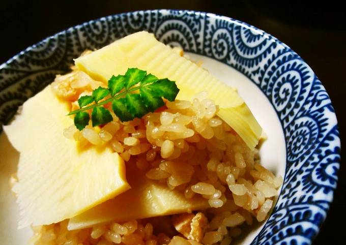 Recipe of Super Quick Homemade Bamboo Shoot Rice (Takenoko Takikomi Gohan)