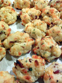 A picture of bacon cheddar biscuits.