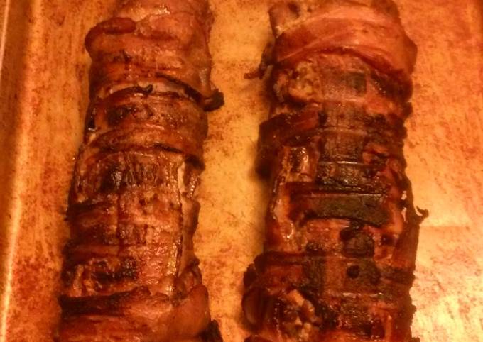 Bacon wrapped venison backstrap