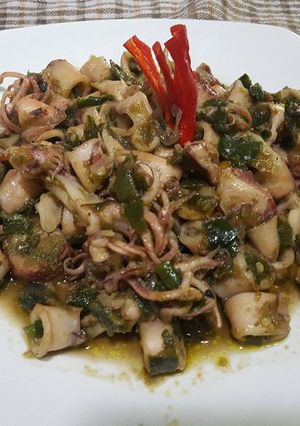 Foto resep Cumi asin cabai hijau