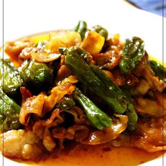 A picture of Spicy Stir-Fry with Pork and Shishito Peppers.