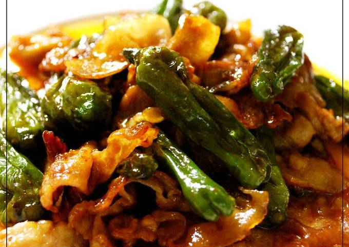 Spicy Stir-Fry with Pork and Shishito Peppers Recipe by cookpad.japan ...