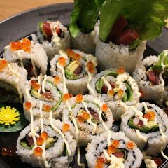 A picture of California Rolls with Fillings of Your Choice.