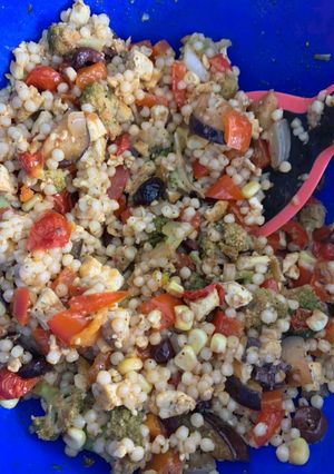 A picture of Mediterranean Tofu Couscous.