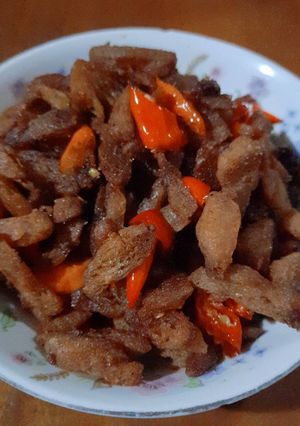 รูปของ หมูคั่วพริกเกลือเจ #อาหารเจ