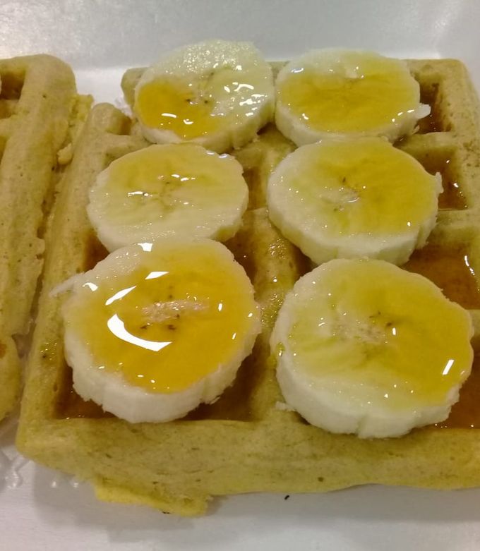 Una foto de Waffles de avena