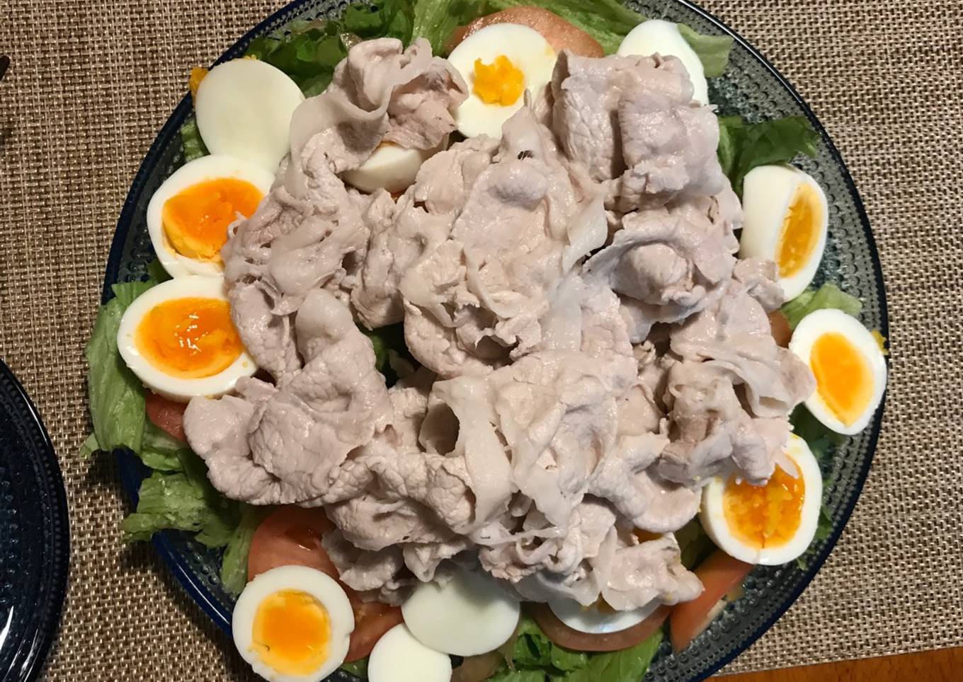 ቀዝቃዛ Japanese cold pork shabu shabu salad🥗